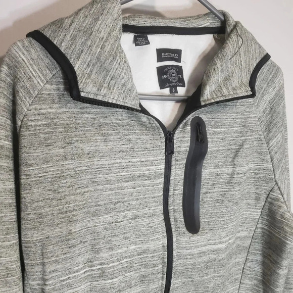 Buffalo David Bitton Mens Gray  Zip-Up Hoodie,size S. - Picture 3 of 5